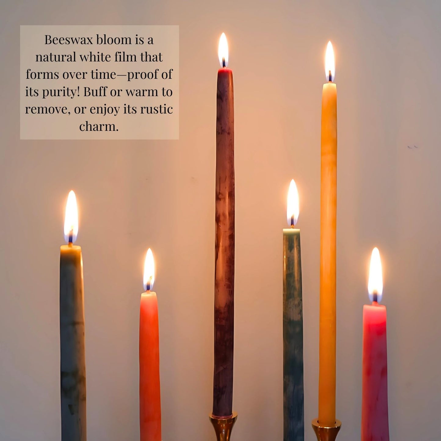 Candlestock Beeswax Taper Candles – 1/2" Diameter, Pure 100% Natural USA Beeswax, Cotton Wick, Dripless, Long-Burning, Handmade in Woodstock- 1 Pair of Half Inch Tapers (Red, 4 Inch)