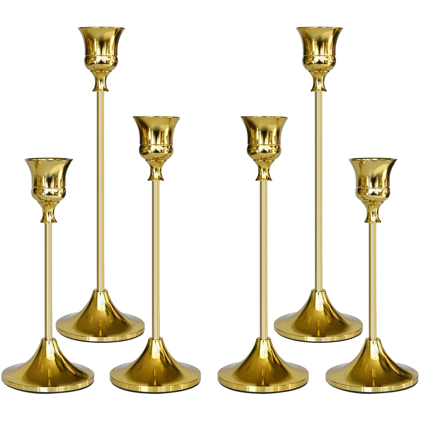 Showin Candlestick Holders Gold, 6 Packs Taper Candle Holder for Candlesticks, Candle Sticks Holder Decor for Home Decor