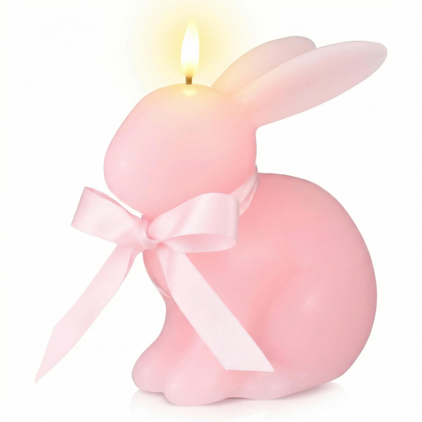 Baquler Easter Bunny Flameless Candle, Easter Real Wax Carved Led, Scented Bunny Shape Flameless Candle Set for Home Living Room Bedroom Party Decoration Centerpiece Table Home Decor (White)
