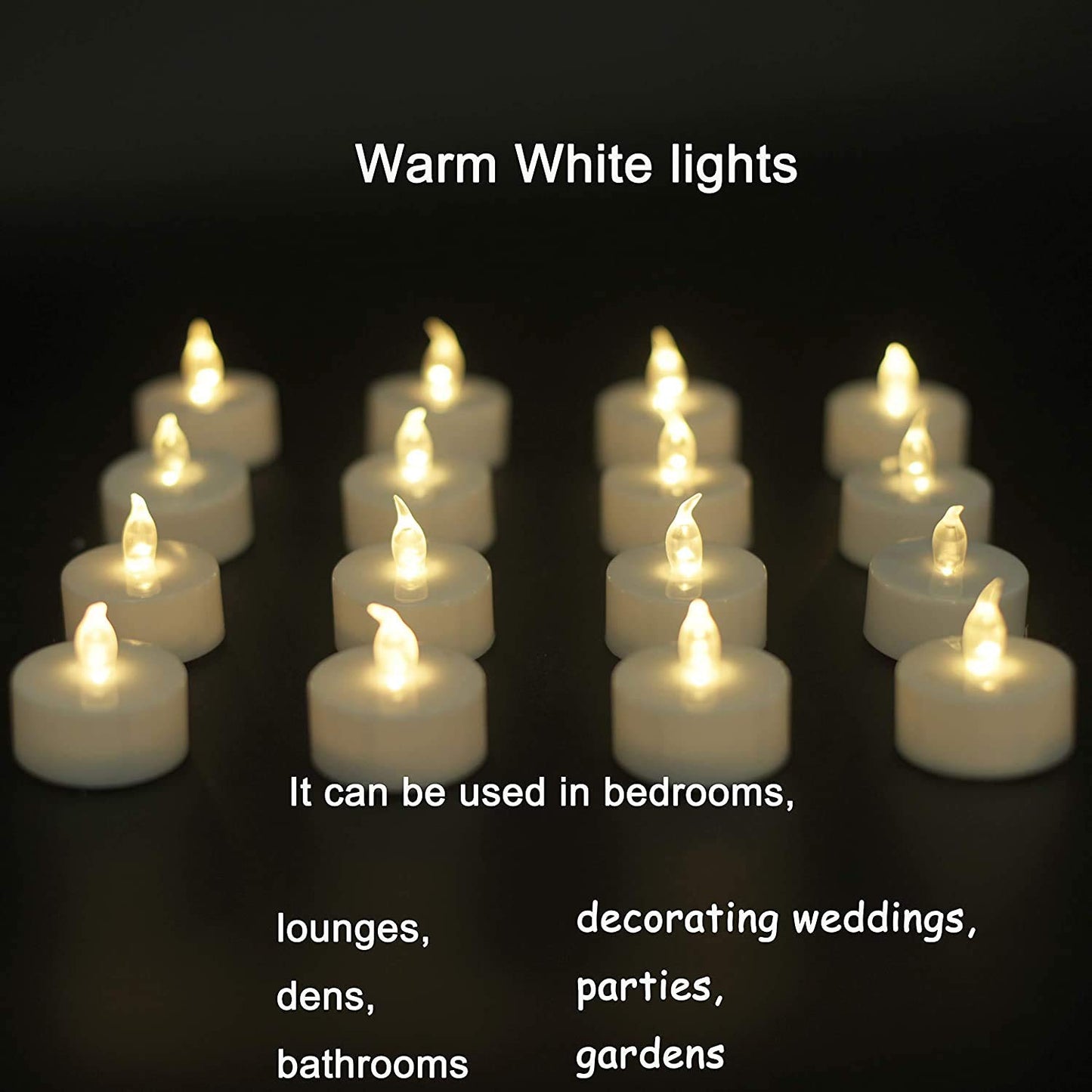 YIWER Battery Tea Lights Candles - LED Tea Lights 200 Hours Pack of 100(Warm White)|50 * 2