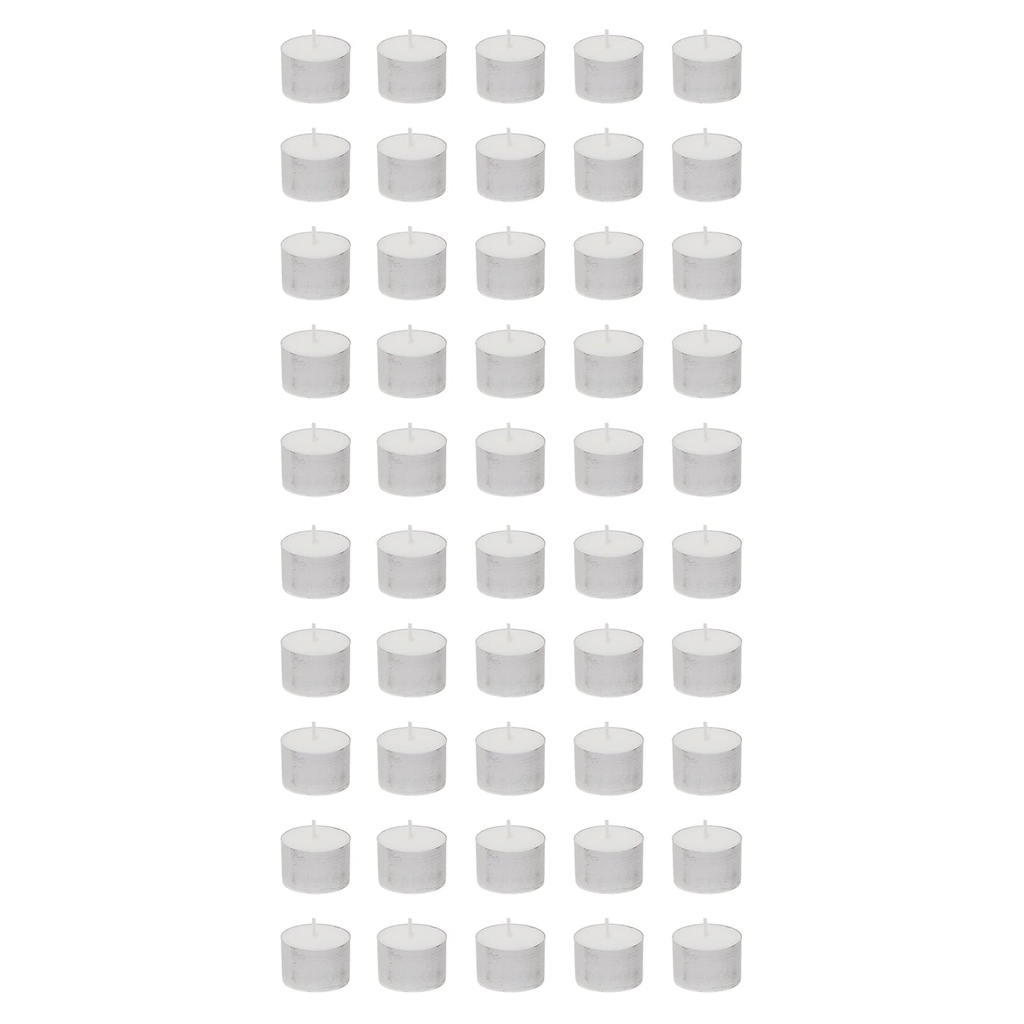 Mega Candles 50 pcs Unscented Jumbo White Tea Lights Candles, Pressed Wax Candle 8 Hour Burn Time, Home Décor, Wedding Receptions, Occasions, Festivities, Events, Meditations, Prayers, Vigil, Altar