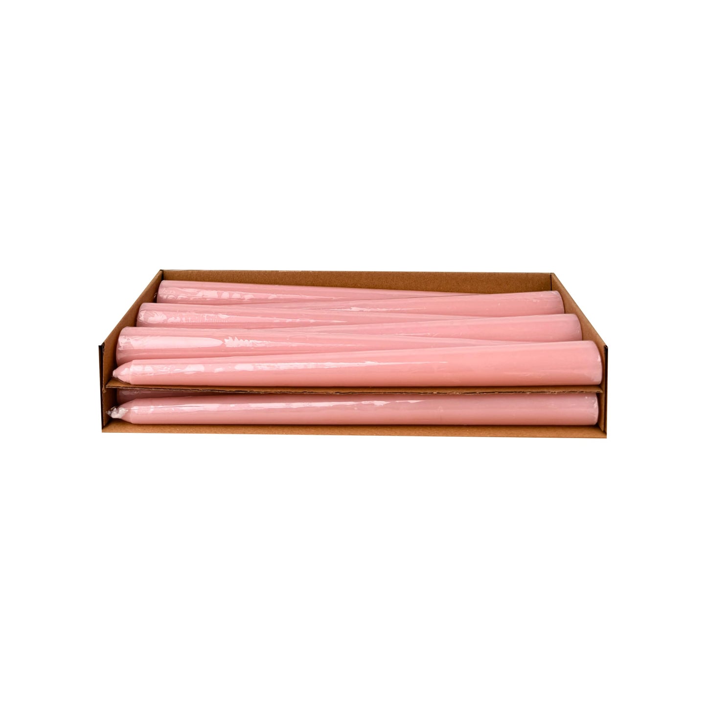 Taper Candles 10 Inch 12 Pack Light Pink – CW Studio Unscented 7-8 Hour Dripless Smokeless Burn, Vertical Fluted Design – for Wedding Centerpieces, Home Decor, Romantic Dinners & Holiday Tables