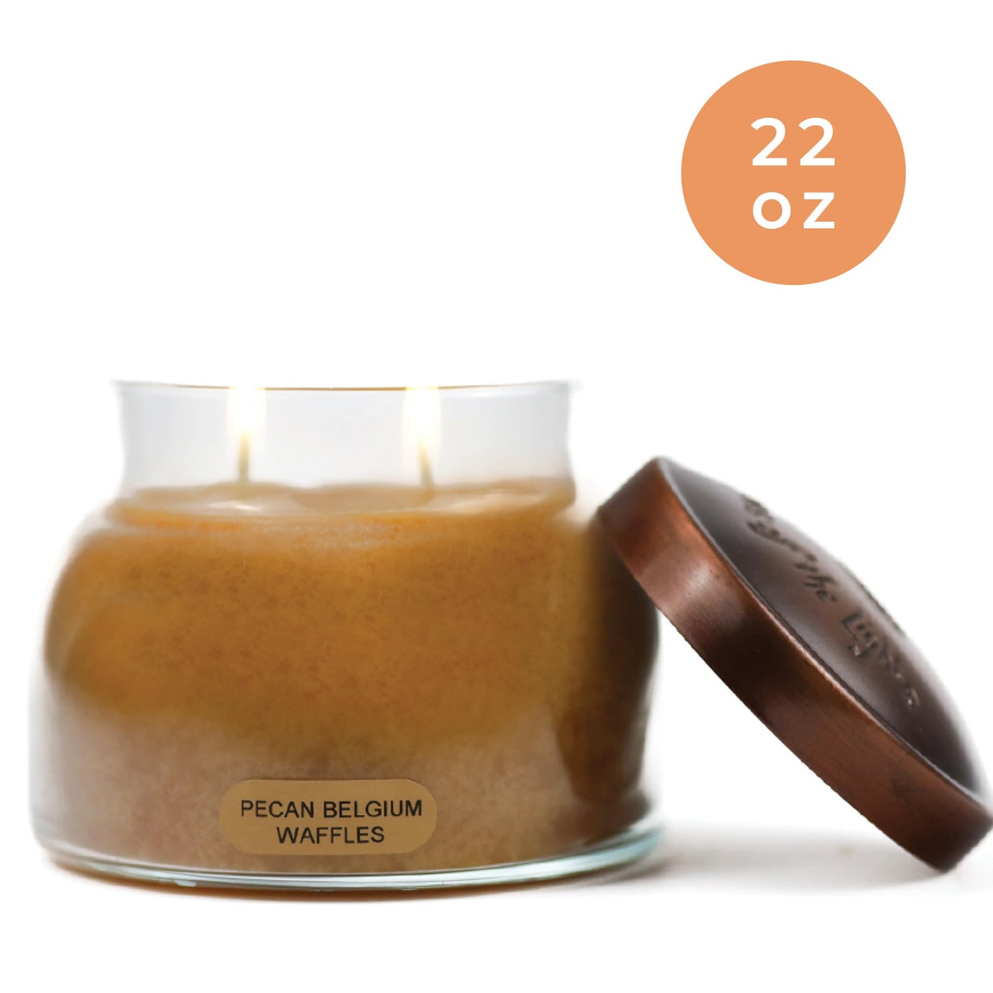 A Cheerful Giver - Pecan Belgium Waffles Mama Scented Glass Jar Candle (22oz) with Lid & True to Life Fragrance Made in USA