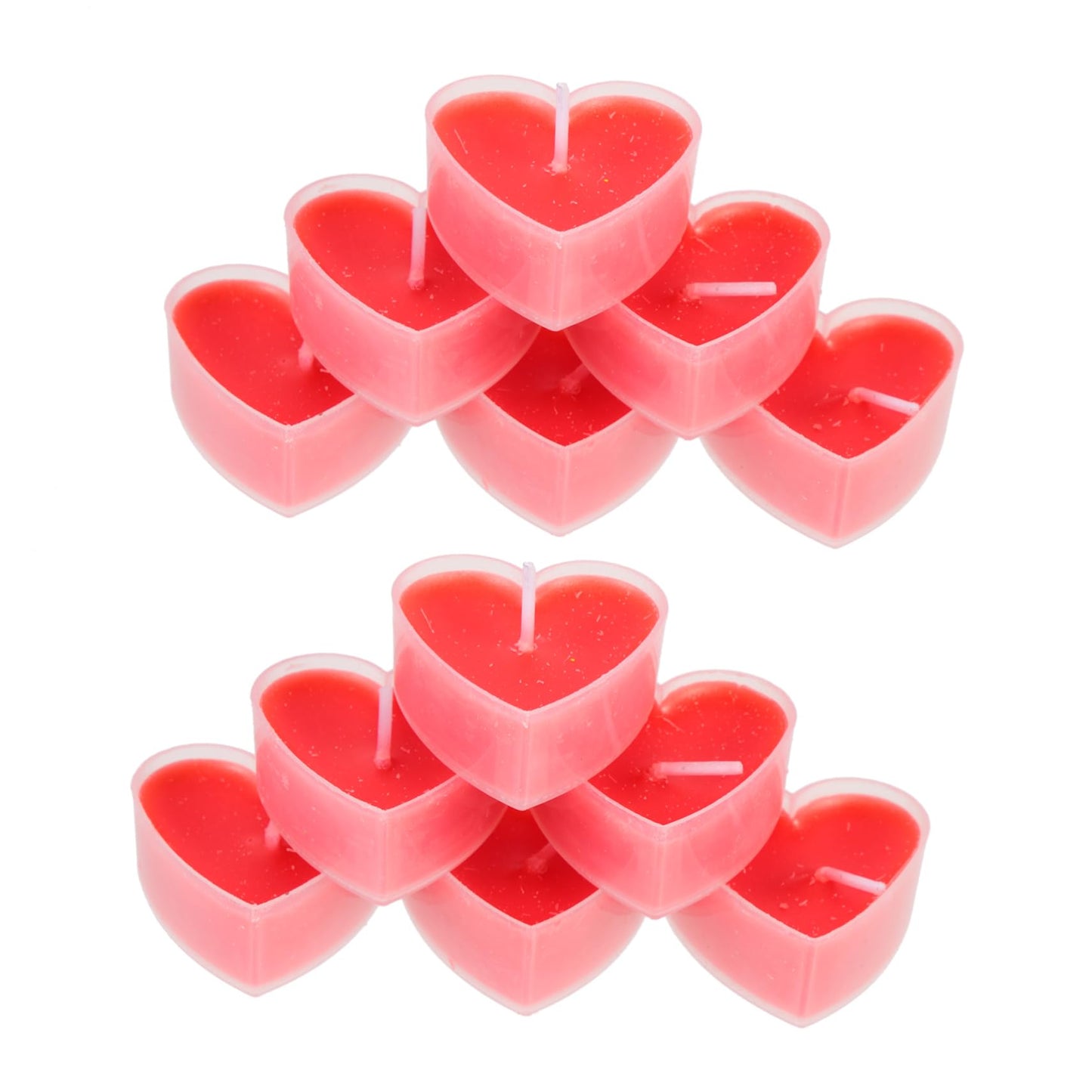 Cabilock 18Pcs Romantic Heart Shaped Tealight Candles for Wedding Party and Bedroom Long Burning Safe Decorative Candles for Valentines Day and Home Ambiance