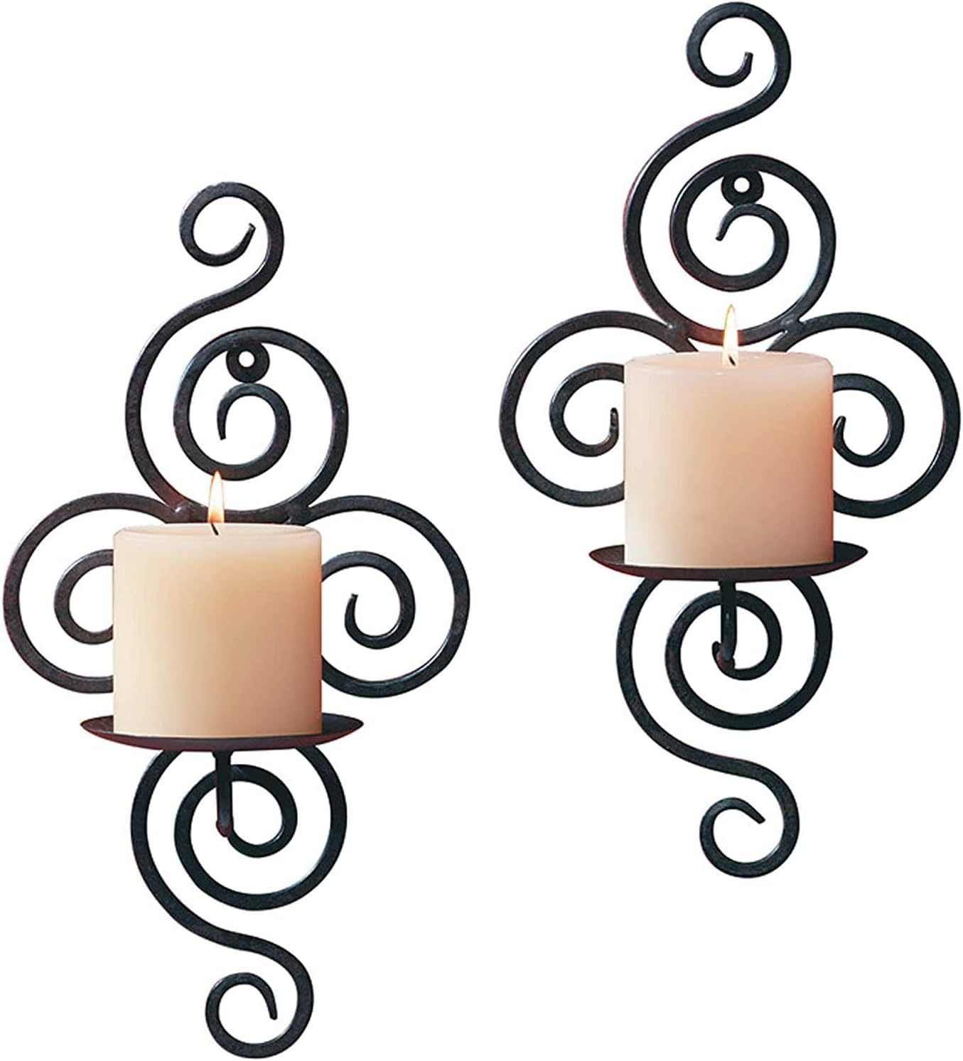 Scrollwork Candle Wall Sconce 13" Tall