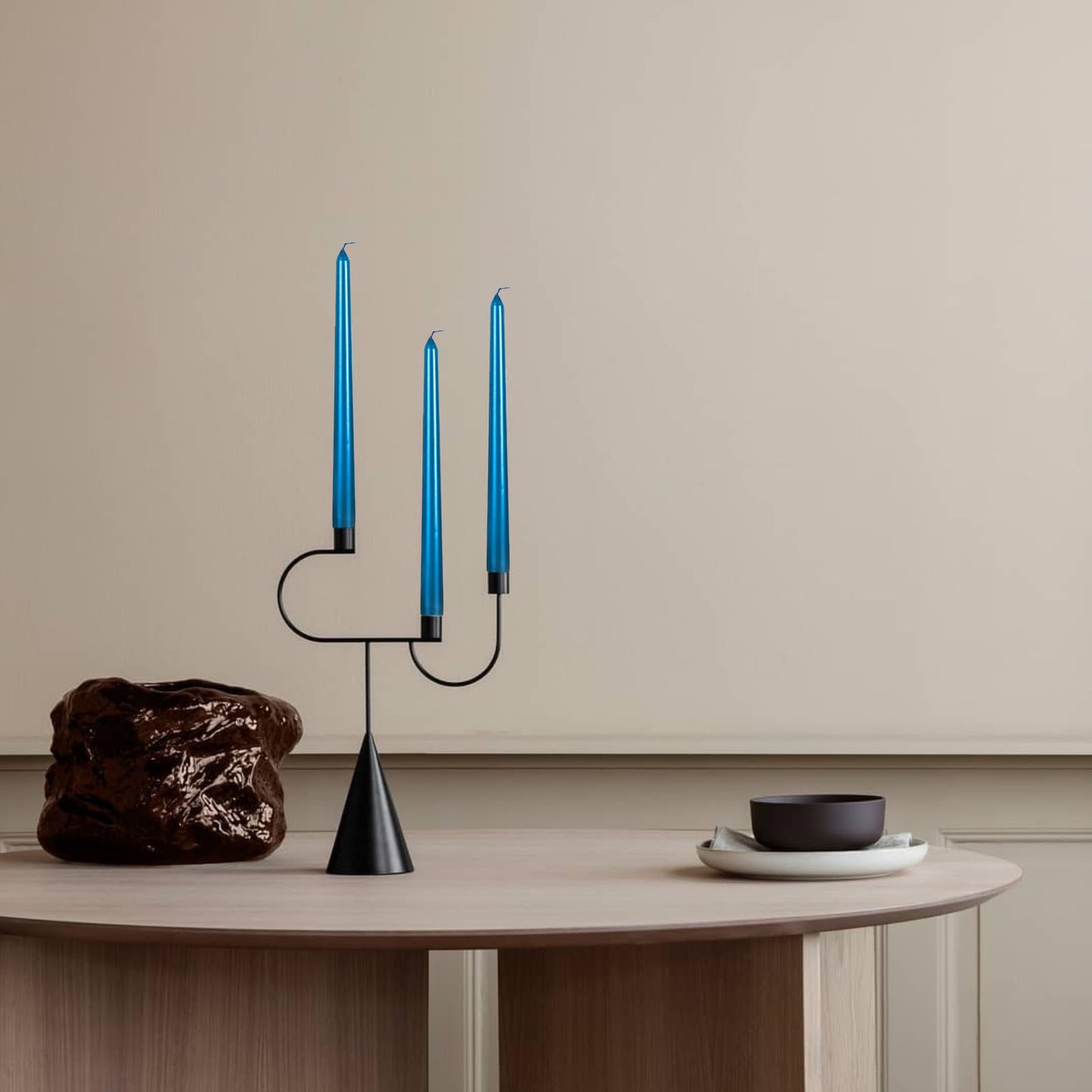 10 Inch Taper Candle, Set of 12,Tapered Candles Burn for 7 Hours, Long Sticks,Tall Candlesticks, Dinner Party, Wedding, Halloween (12pcs, Blue)