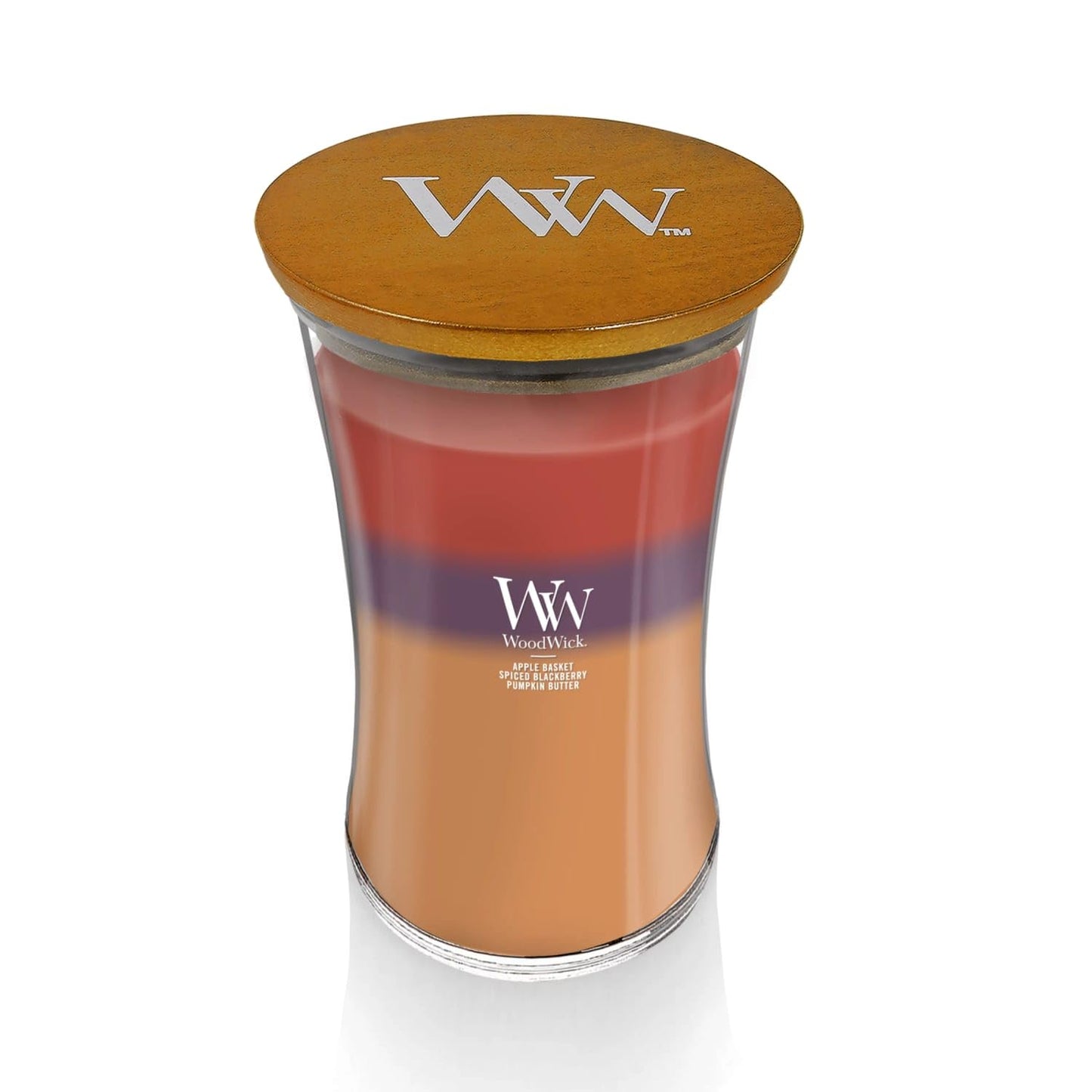 WoodWick Autumn Harvest Holiday Candle Gifts for Women and Men, 21.5 oz Large Hourglass Trilogy Candle with Crackling Wick