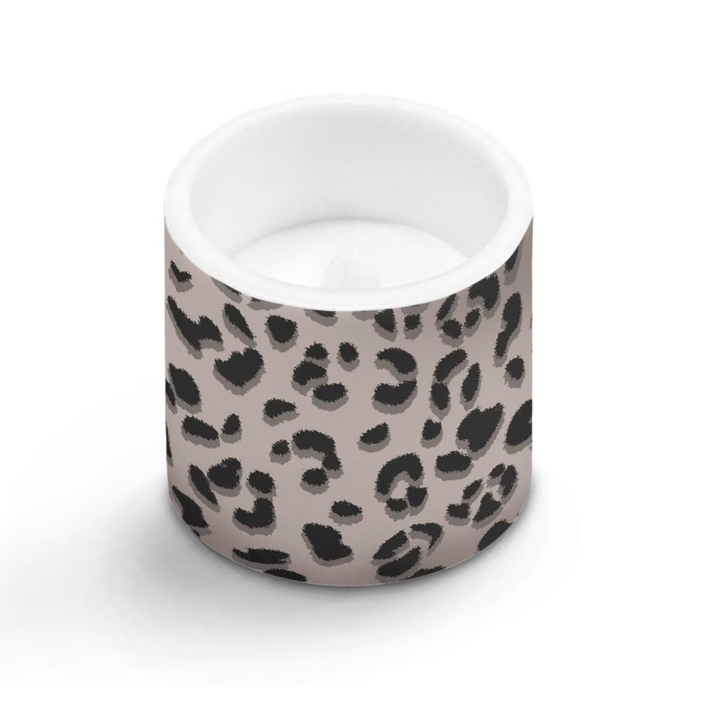 NETILGEN Classic Brown Leopard Print Flameless Candles Realistic Flickering Flameless Candles with Timer Remote Color Changing Battery Operated LED Candles Set of 4