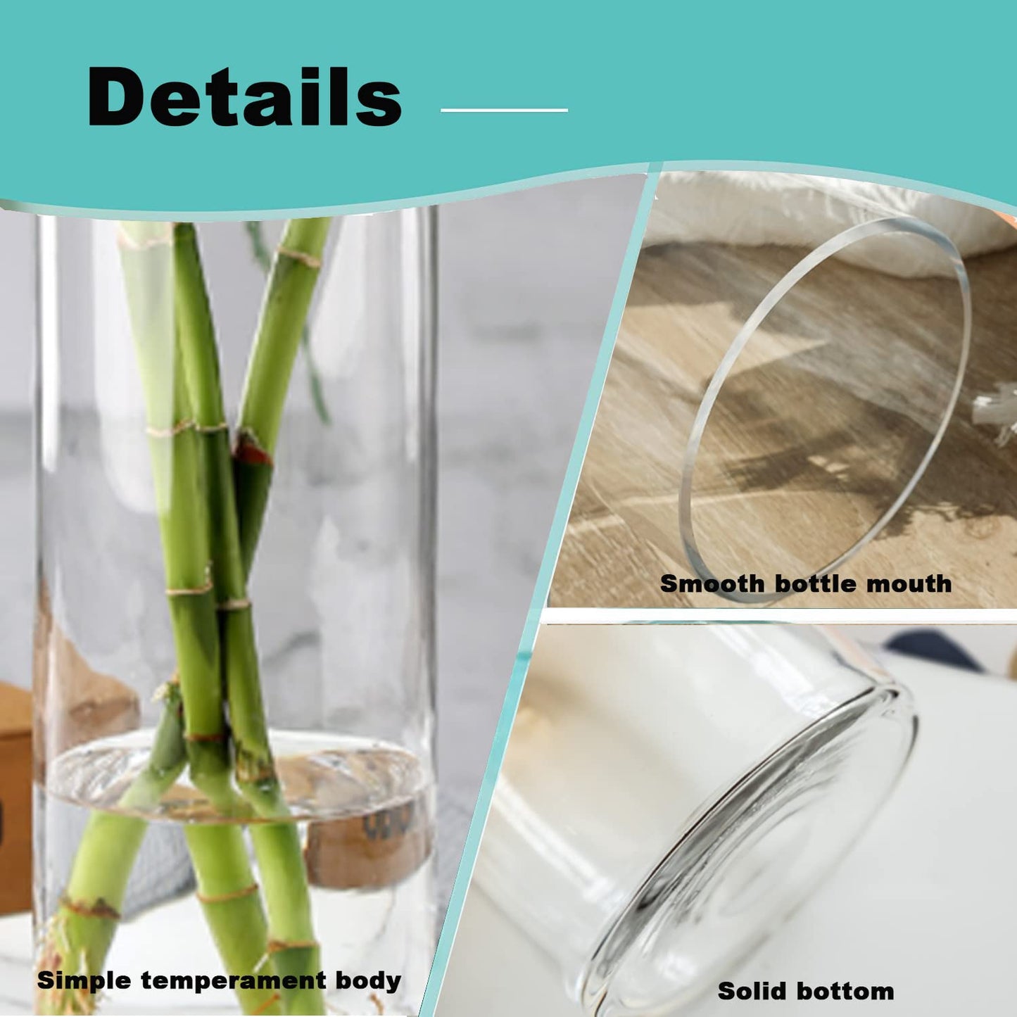 EylKoi Cylinder Vase Bulk Clear 48 Pack Cylinder Vases for Centerpieces Glass Vases for Flowers Hurricane Floating Candle Holder, Home Decor Wedding, 4''+6''+8''+10''(High)