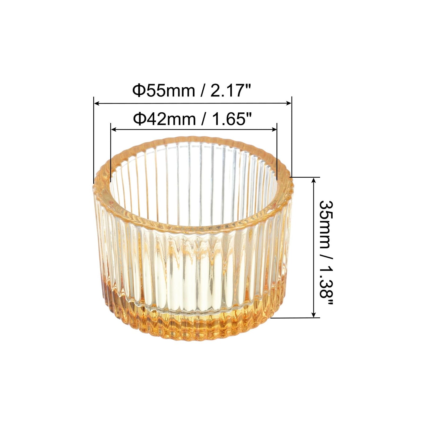 PATIKIL 2 Pcs Tealight Candle Holder, Tea Lights Candle Holder Glass Votive Candle Holders Glass Candle Holders for Table Centerpiece Decor Wedding Dinner Party, Gold Tone