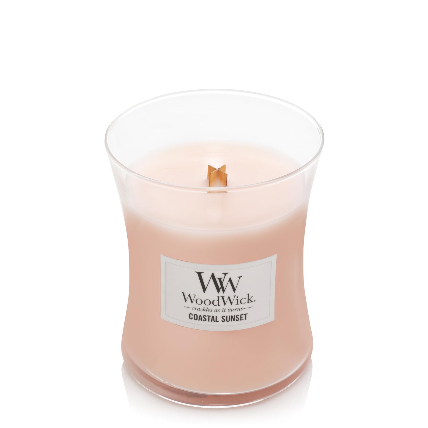 WoodWick Coastal Sunset Gifts for Women and Men, 9.7 oz Medium Hourglass Candle with Crackling Wick