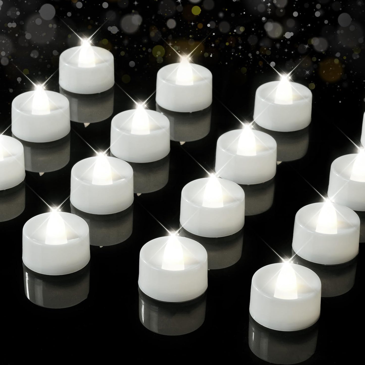BEICHI 12-Pack Timer Tea Lights Candles Battery Operated, LED Tea Light with Timer, Built-in 6 Hours Flameless Votive Candle, Flickering Votive Tealights- Pure White Light