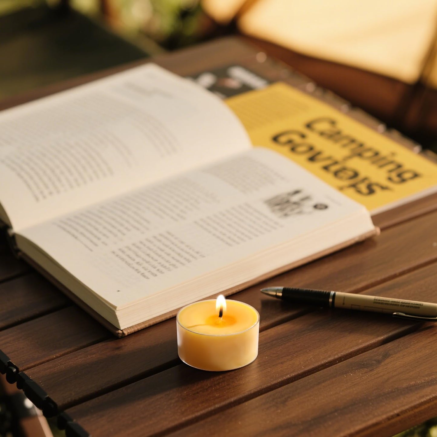 Citronella Scented Tea Lights Candles – Yellow – 6 Hour Burn – 100% Palm Wax – Scented Tealight Candles for Outdoor Summer Nights, Patio Dining – 48 Pack Scent Votive Candle