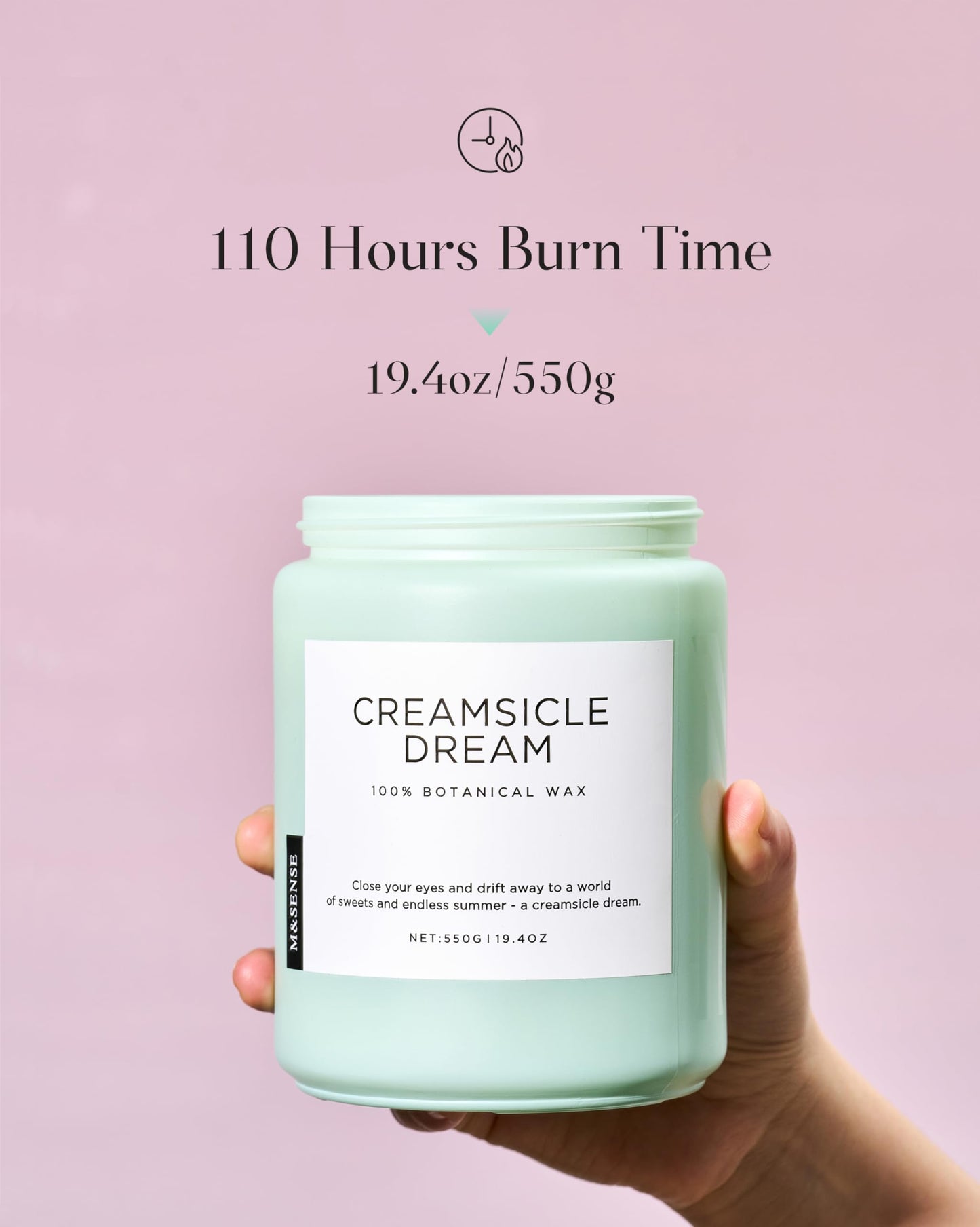 M&SENSE Orange Creamsicle Candle for Home Refresh & Spring Scenting, 19.4oz Soy Wax Candle with 110 Hours Burn Time, Non Toxic, Long Lasting Fragrance Gifts for Women & Mom