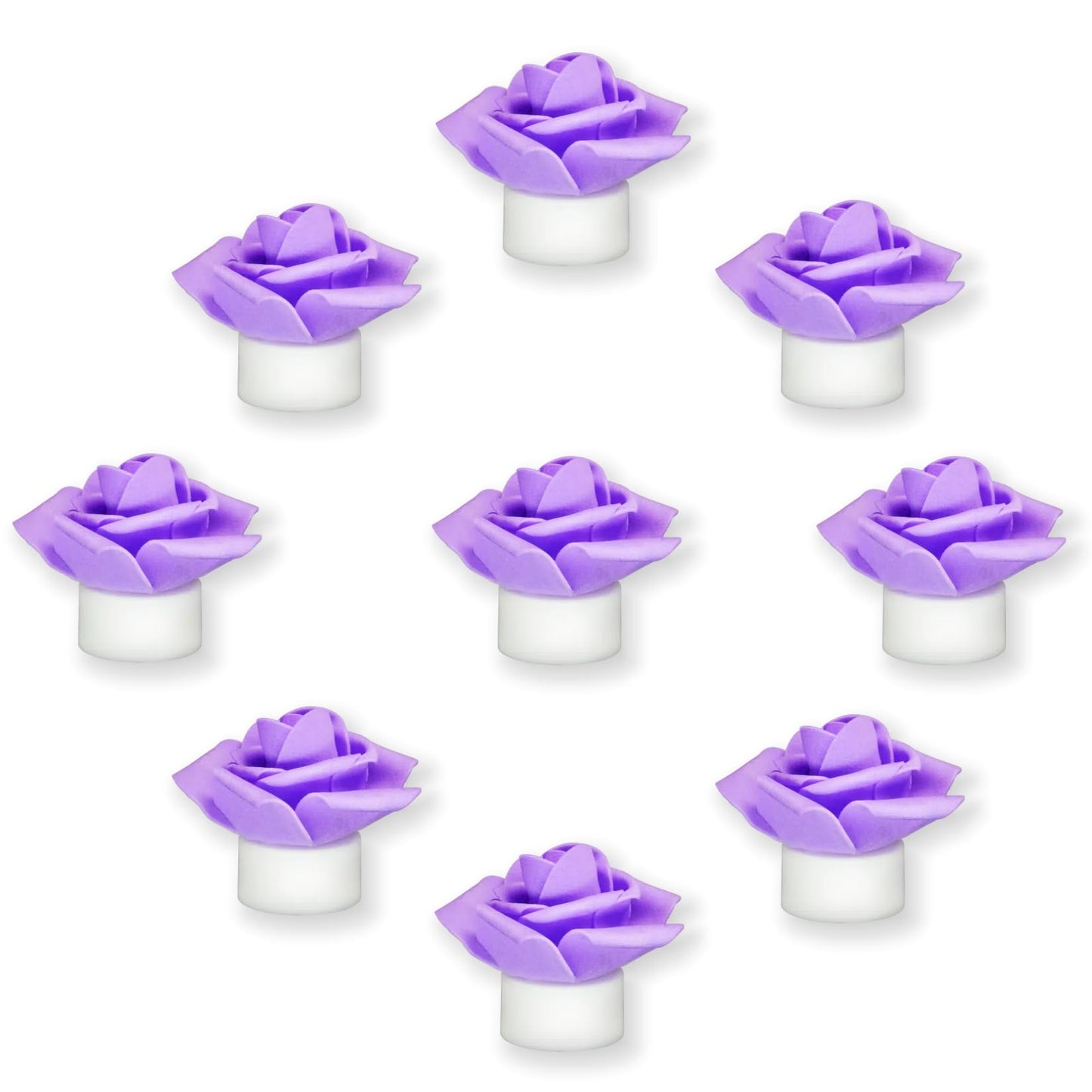 SupBri 12 Pack LED Tea Lights Candles with Artificial Rose Petals, Romantic Flameless Battery Operated Candles for Valentines Wedding Proposals Christmas Decor (Purple)