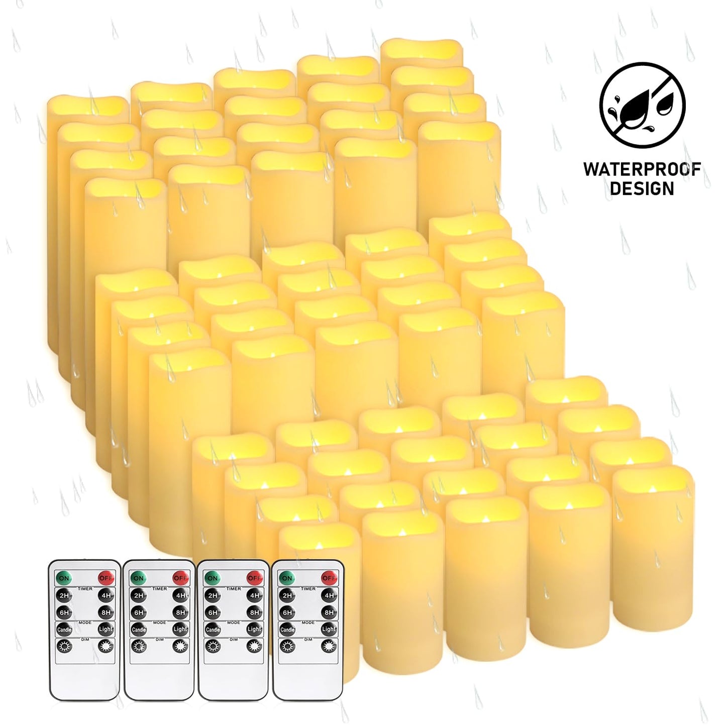 Grcdoyvl LED Candles 48Pack,Flickering Flameless Design,Operated by Remote with Timer FunctionGreat for Aniversary,Halloween and Christmas