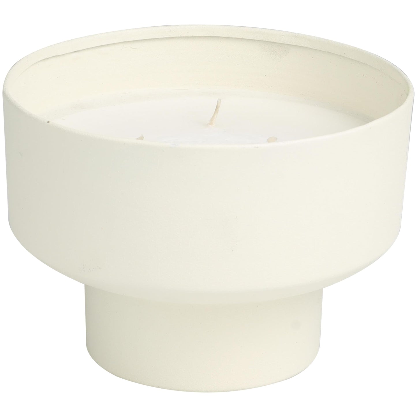 Deco 79 Metal Decorative Candle Cozy Cashmere Scented Matte 50 oz 3 Wick Aromatherapy Candle with White Wax, Wax Aromatherapy Candle 7" x 7" x 5", White