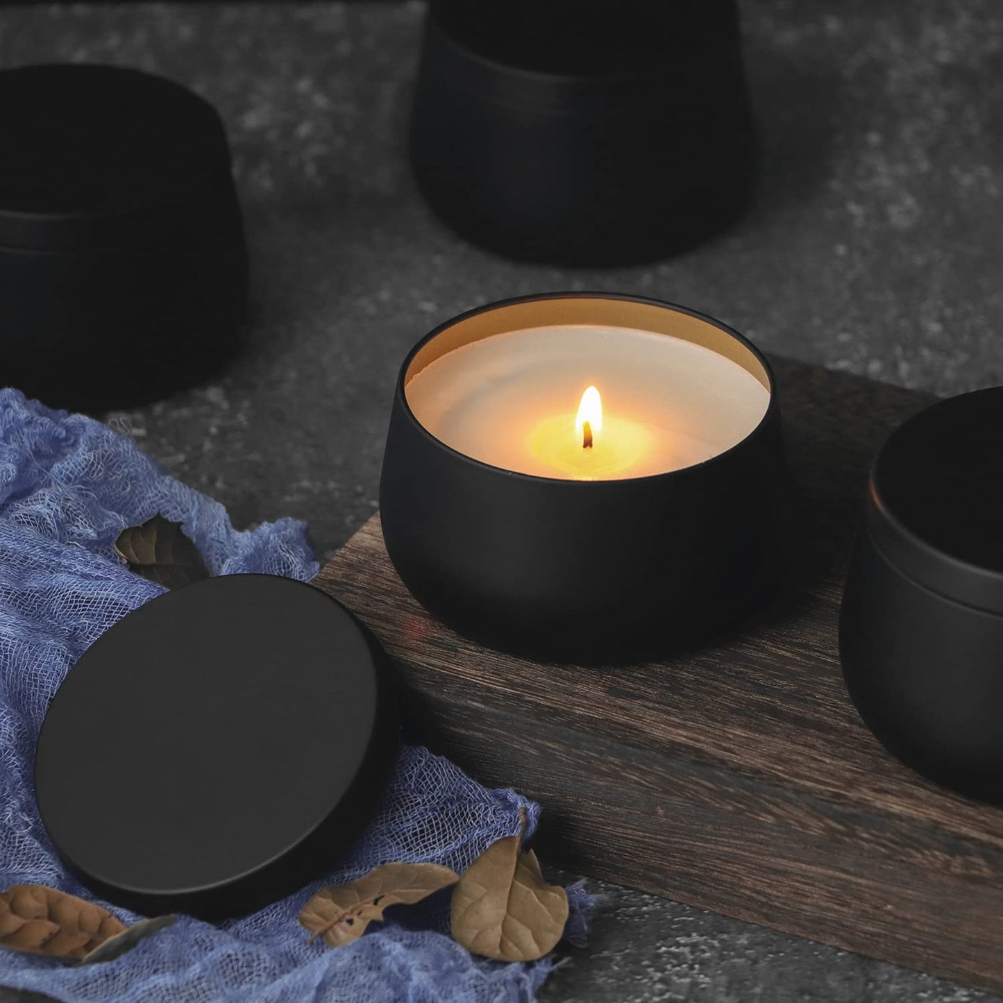 8oz Candle Tins 24 Pieces,Candle Jars Candle Containers with Lids, 8 oz, for Candles Making, Arts & Crafts, Storage, and Gifts (BLACK 12PCS+GOLD 12PCS)