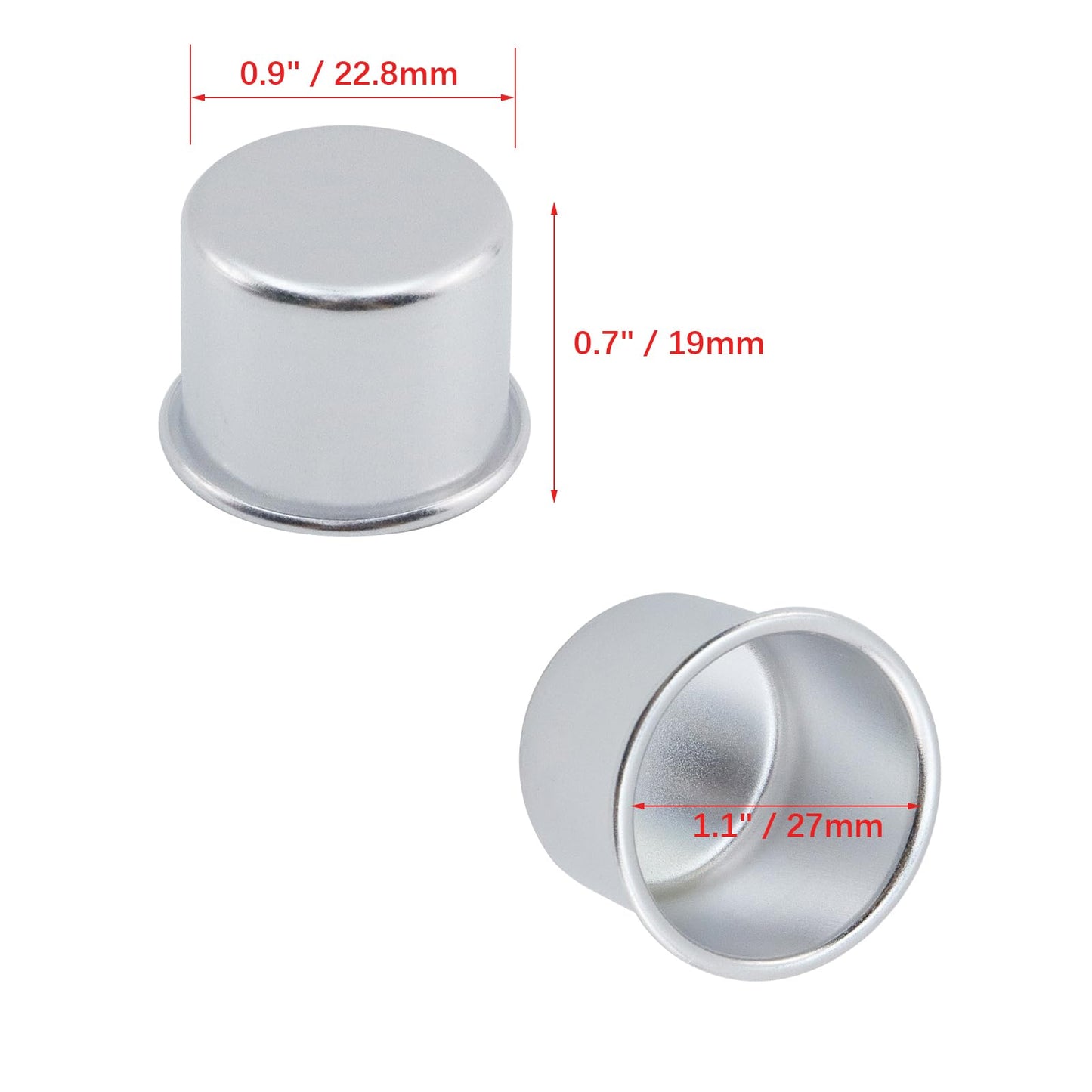 Pastlla 30Pcs Candle Cups Holders, 0.7 x 1 Inch Aluminum Metal Candlestick Holder Cup, Candle Inserts Drip Protectors for Wax Dripping Jar Candle Ramadan Valentine Christmas, Gold & Platinum (Silver
