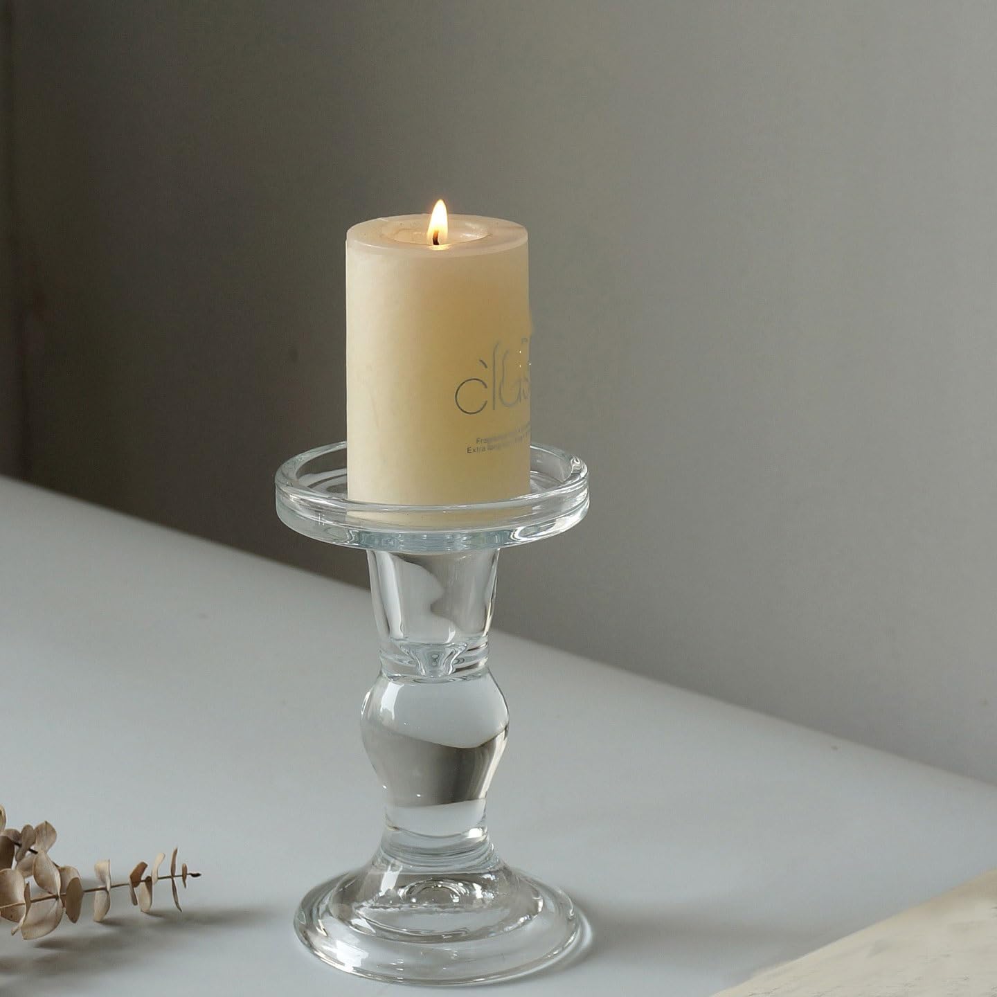 YUHUAWF Candle Holderss Glass Candle Holder, Candlelight Dinner Decoration, Aromatherapy Candle Holder Decorative Candlestick(Medium)