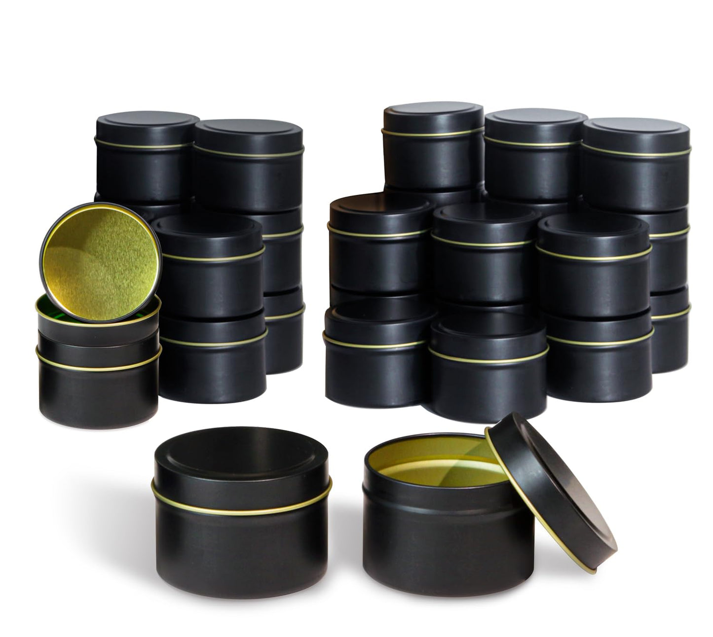 Aroparc Candle Tins 8oz, 24 Piece, Bulk Containers for Candle Making Jars with Lids - Black