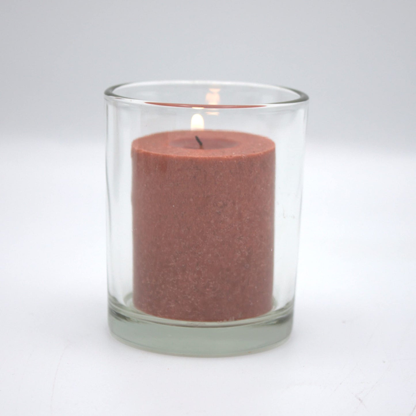 18 Red Colored Unscented Wax Votive Candles in Glass Holder, 24 Hours Burn Time