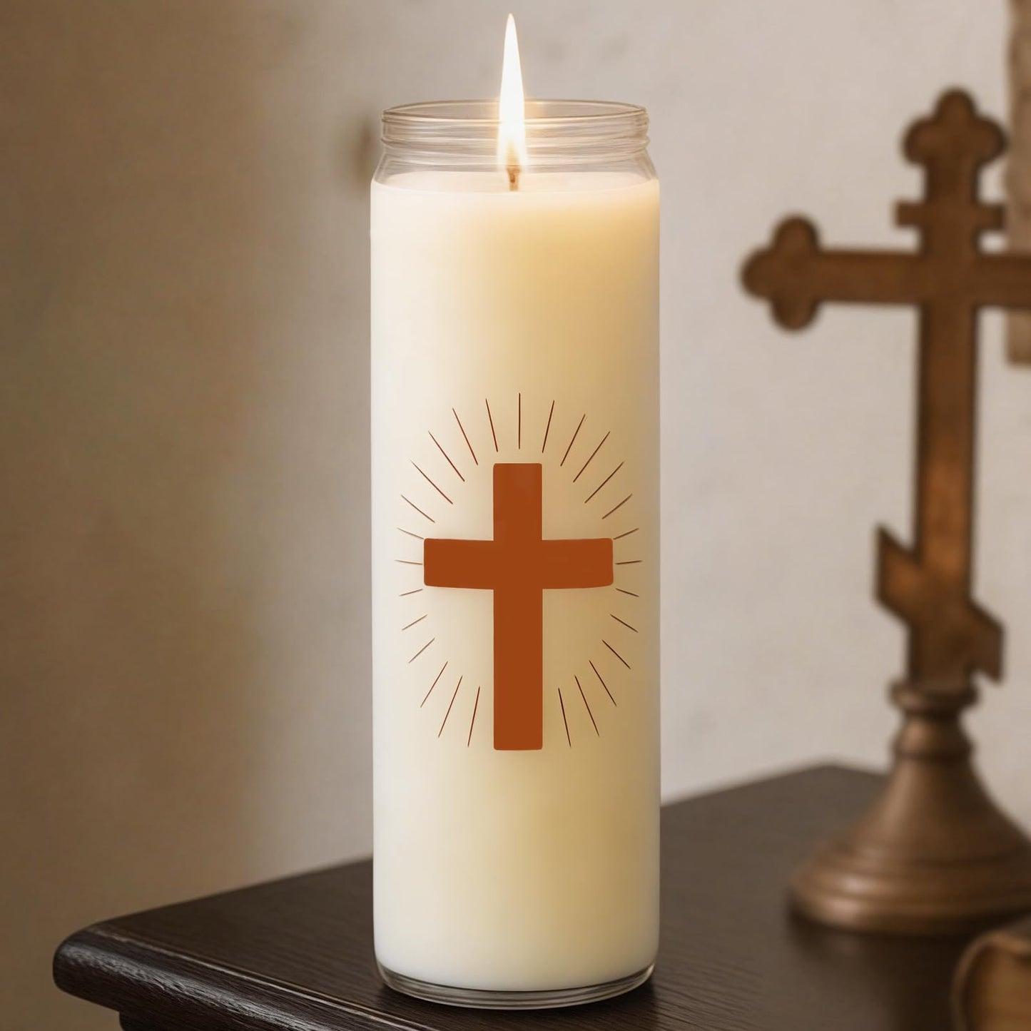Natural Soy Prayer Candles - 9 Day Devotional Candles in Glass with 120 Hours Long Burn Time, Pure Fragrance Religious Candles Catholic for Memorials, Vigil, Church