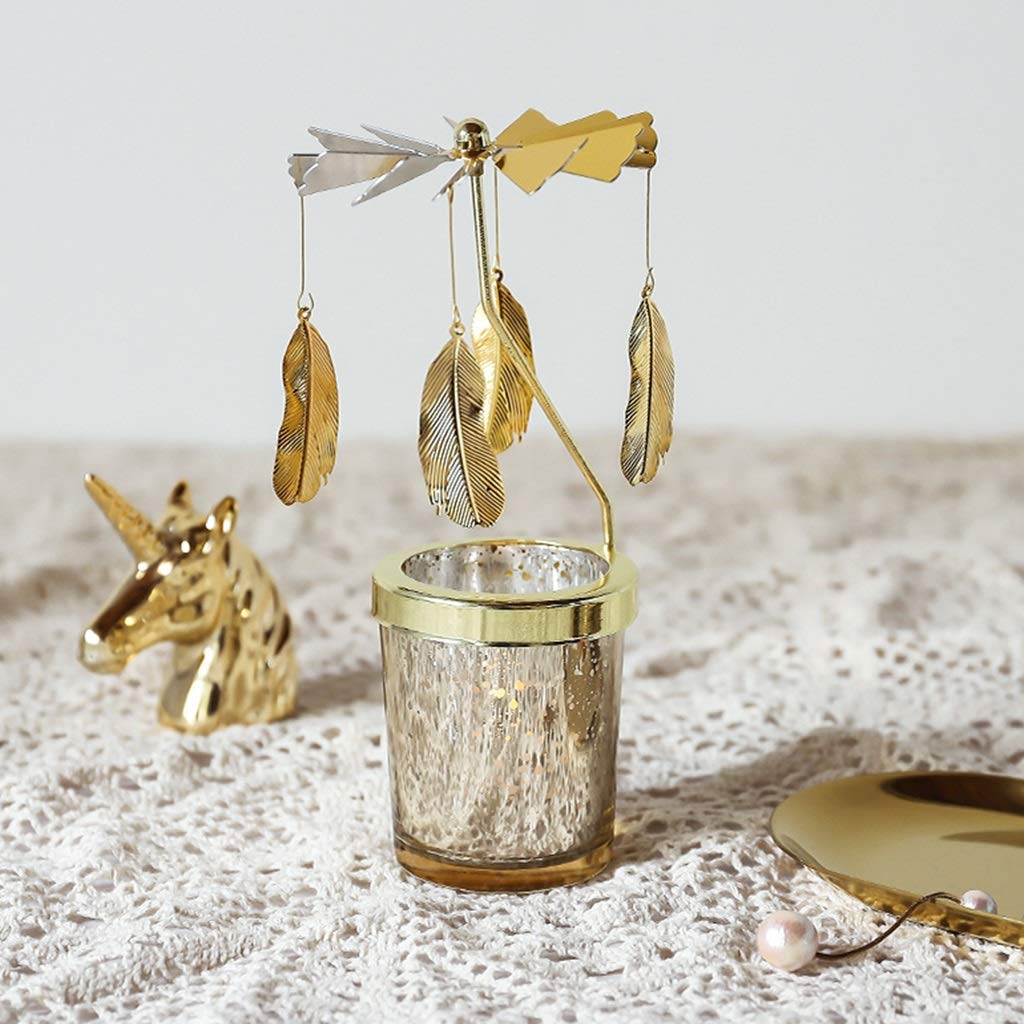 XILIN-1987 Candle Holderss Creative Horse Light Rotating Candlestick Decoration Romantic Candlelight Dinner Props Candle Holder Decorative Candlestick