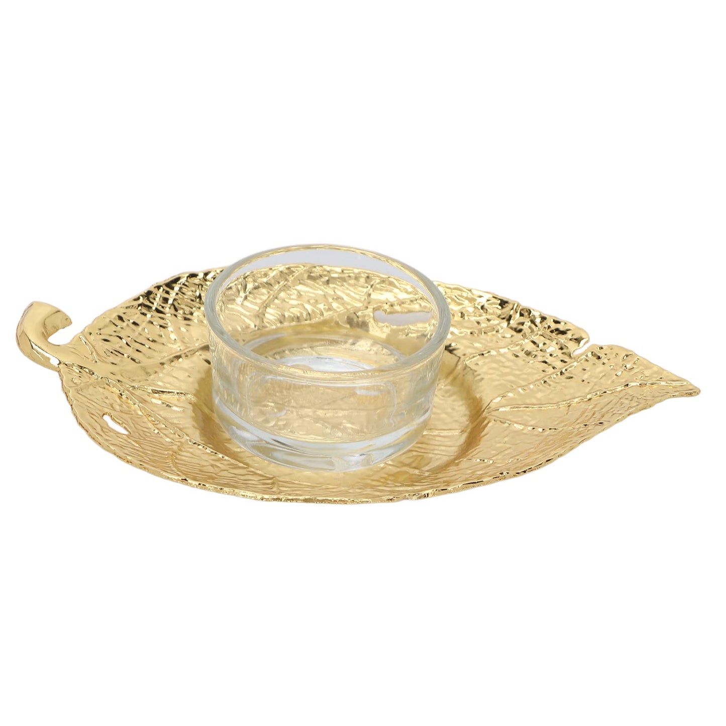 Metal Candle Holder Gold Leaf Candlestick Stand Elegant Simple Design for Christmas Wedding Party Decoration Home Office Decor