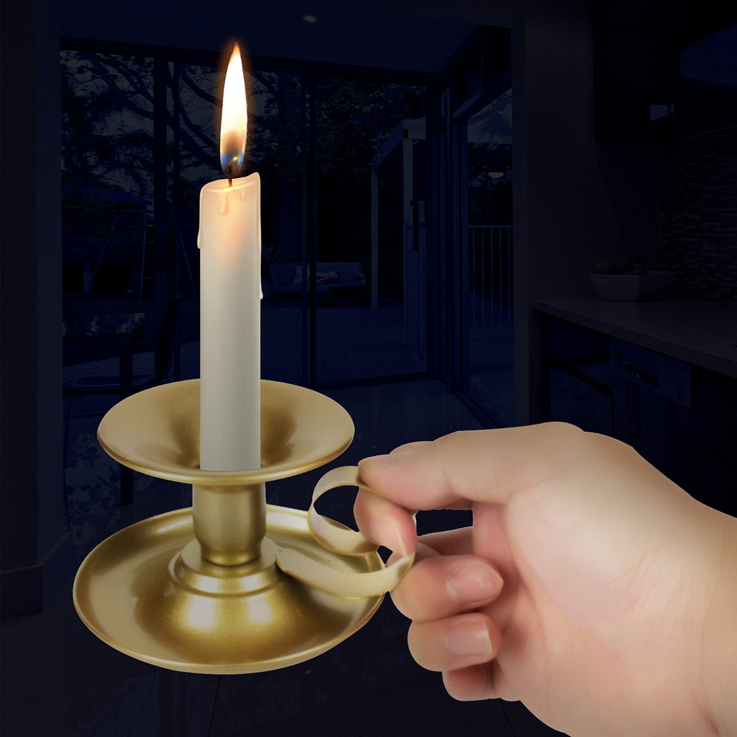 Candle Holders – 2pcs Gold Retro Iron Taper Candlestick Holder Centerpieces for Wedding, Party, Xmas, Home Table Decor (Gold,2pcs)