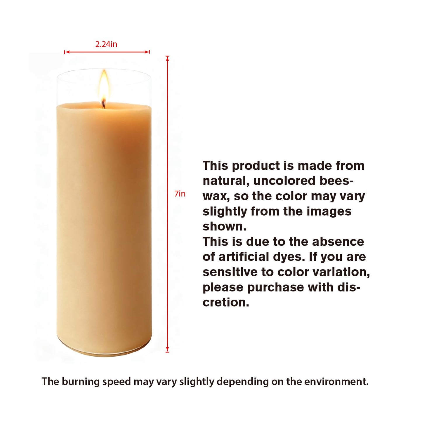 chaoxinge Pure Beeswax Prayer Candles 7 Day Devotional Candles in Glass-1Pack with 120 Hours Long Burn Time, Honey Fragrance Religious Candles Catholic for Memorials, Vigil, Church