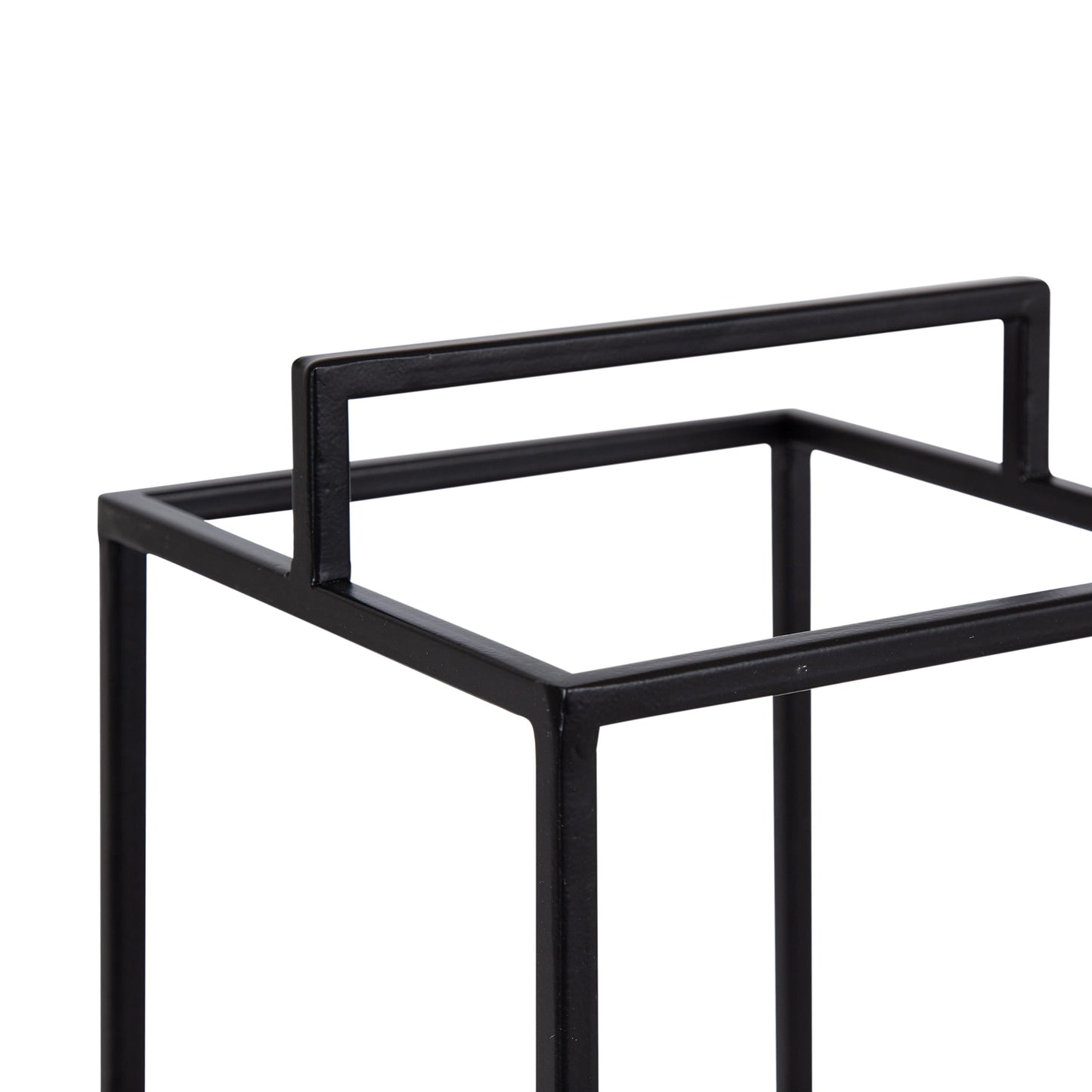Kate and Laurel Brandt Farmhouse Two-Piece Candle Holder Set; 7 x 7 x 19; Hazelnut and Black; Transitional Wood and Metal Lantern Candle Holders for Fireplace Mantel Display