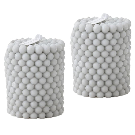 ‌Bubble Candle Set - Unscented Mini Pillar Candles, 25-Hour Burn Time, Aesthetic Trendy Colored Soy Wax Candles for Home Decor (Gray)