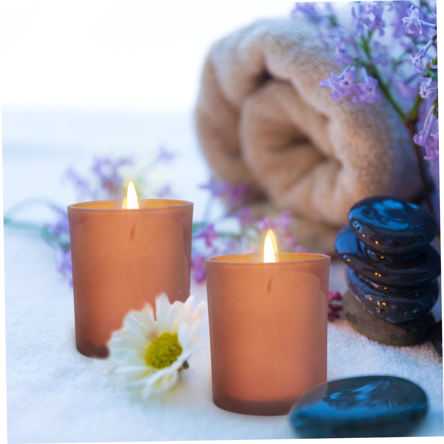 PRETYZOOM 3sets Candle Jar Lid Glass Candle Cup Holder Scented Candleholder for Dining Table Centerpiece Decor