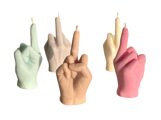 Middle Finger Candle, Homemade soy candle, Hand Fuck Candle, Teen Room Decor Candle, Funny Aeshetic Candle, Hippie Candle (Light Blue, GREEN TEA)