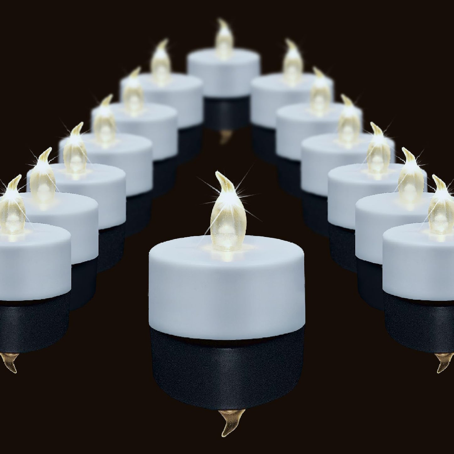 Baikaraer Battery Operated Tea Lights Candles,Flameless Led Electric Fake Candle, 50 Pack Realistic Flickering Votive Tealights, Long Lasting 200+Hours,for Wedding Party Home Decoration (Warm White)