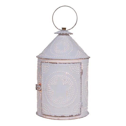 Irvin's Tinware Americana Lantern in Rustic White, Rustic Country Home Decor