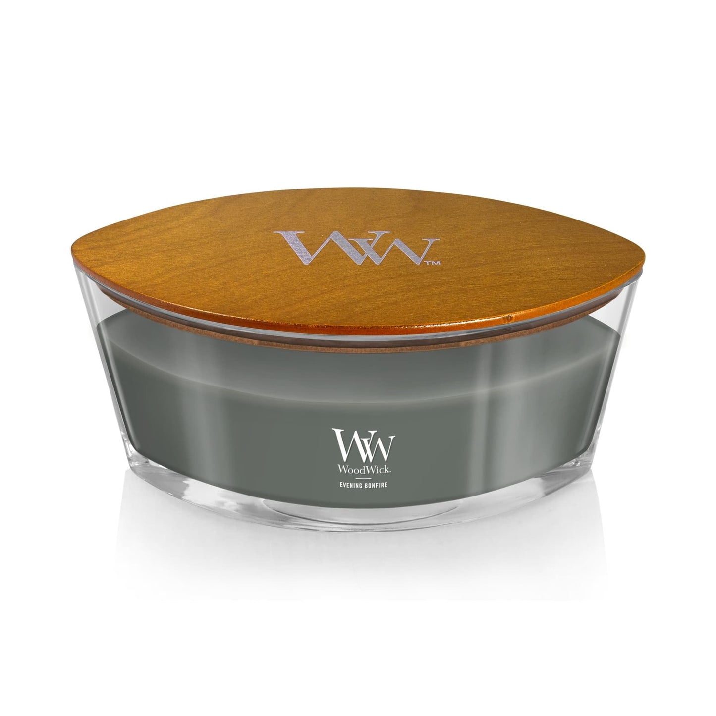 WoodWick Evening Bonfire Holiday Candle Gifts for Women and Men, 16 oz Ellipse Candle with Crackling Wick