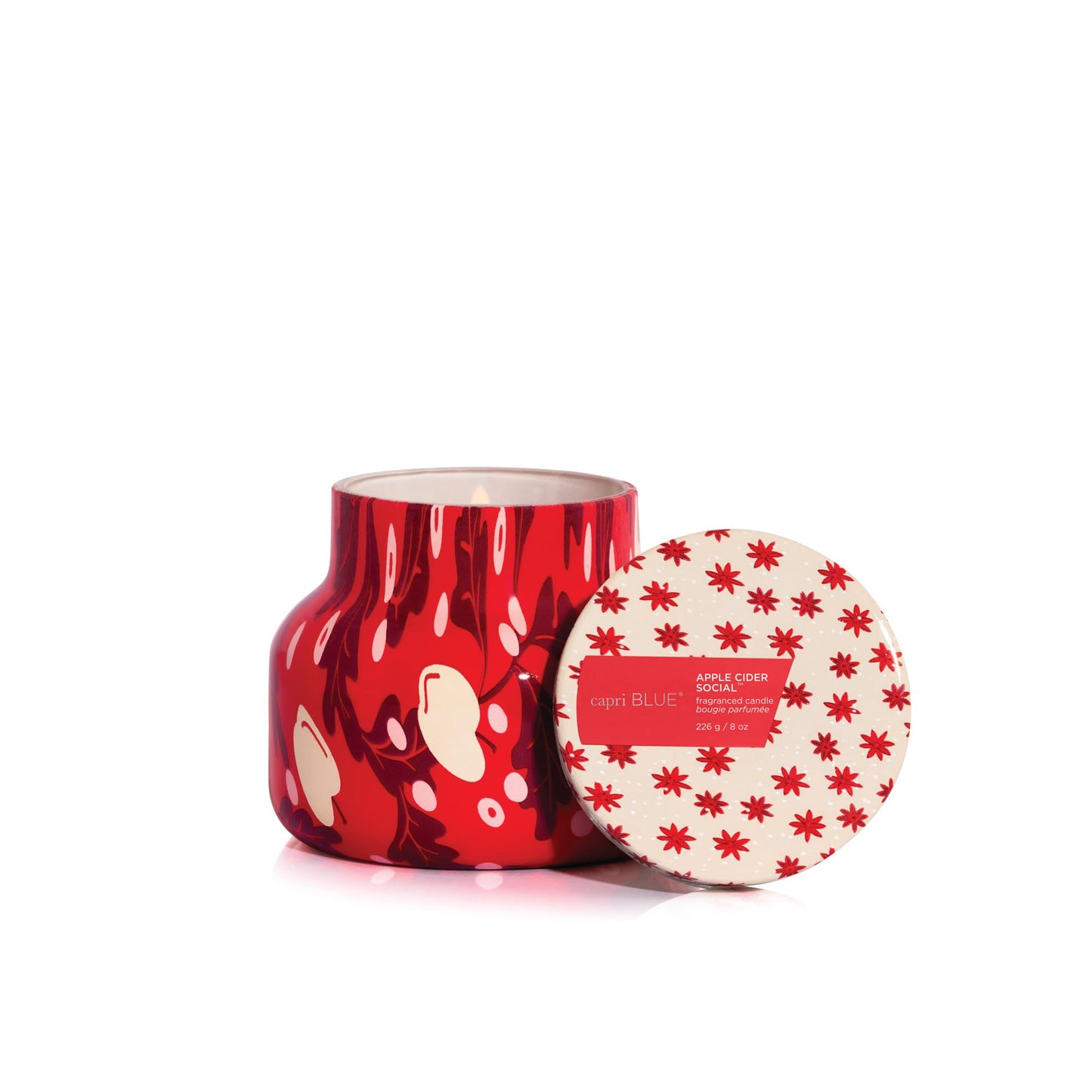 Capri Blue Pattern Play Signature Holiday Candle - Luxury Holiday Scented Candle for Home- Long Lasting Soy Wax Blend - Comes in Decorative Glass Jar (Apple Cider Social, 8 oz)