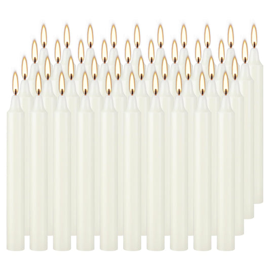 YOROXRG Set of 40 Ivory Candles Mini Unscented Taper Candles for Christmas,Household, Wedding, Rituals, Prayer, Birthdays, Meditation, Altar,Party and Home Décor Candlesticks - 4 Inch Tall