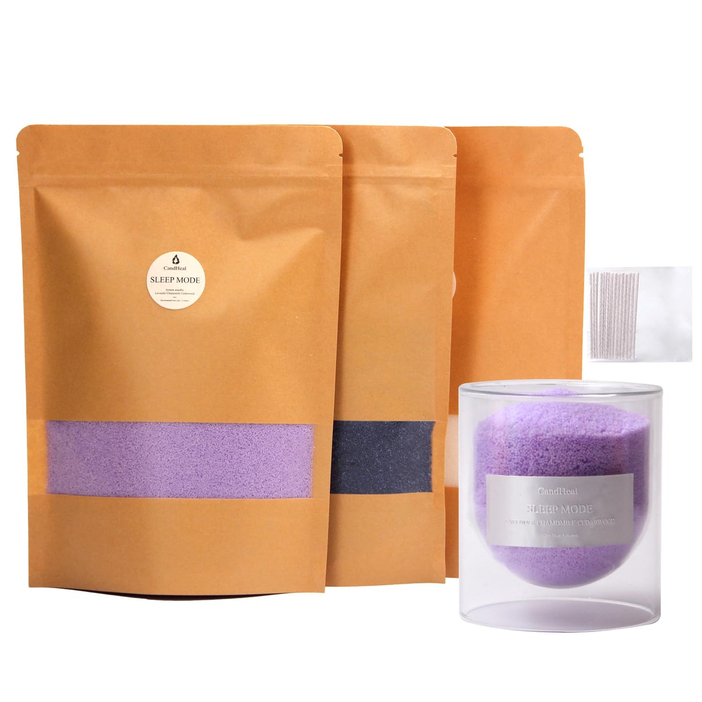 CandHeal Pearled Candle Sand Kit,3.3 lb Scented Candle Sand with Wicks,DIY Candle Making Kit