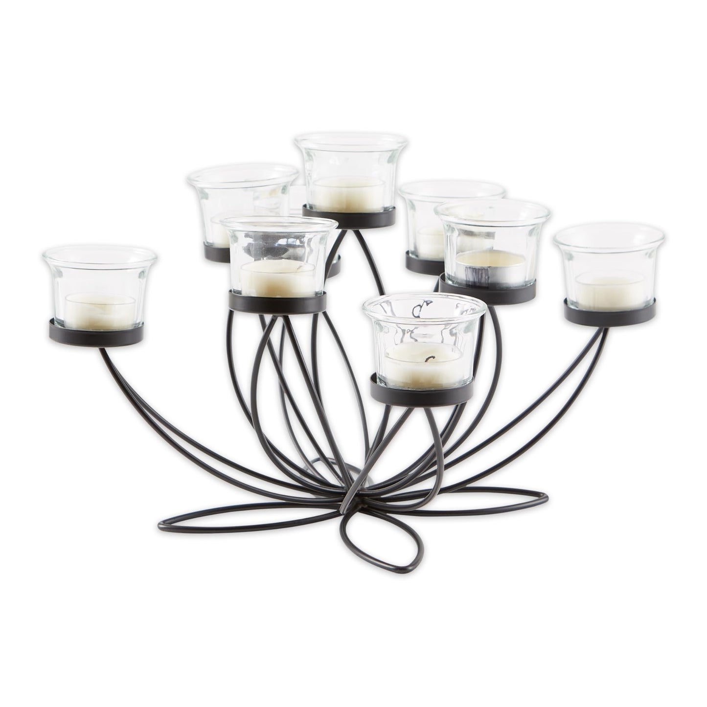Zingz & Thingz Romantic Collection Candelabra Centerpiece Candle Holder, 10.5x10.25x7, Iron Bloom