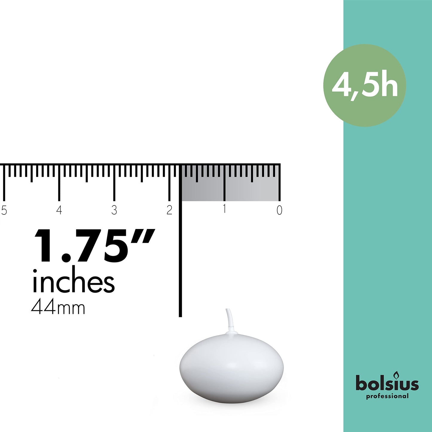 Bolsius White Floating Candles 1.75 Inch, 20 Pack Candle Set – 4,5 Hours Burn Time – Premium European Quality – Smokeless & Dripless Smooth Flame – 100% Cotton Wick – Beach, Wedding, & Party Accessory