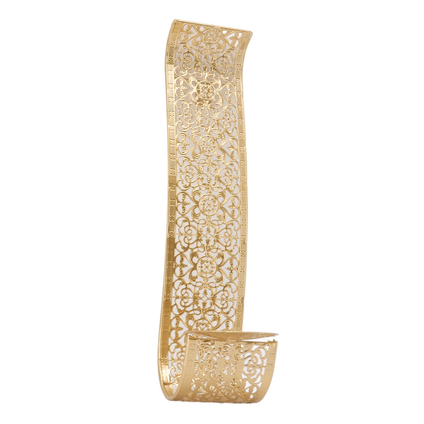 Shelving Solution Wall Sconce Candle Holder Gold Hollow Carved Exquisite Details Metal Wall Candle Holder for Bedrooms