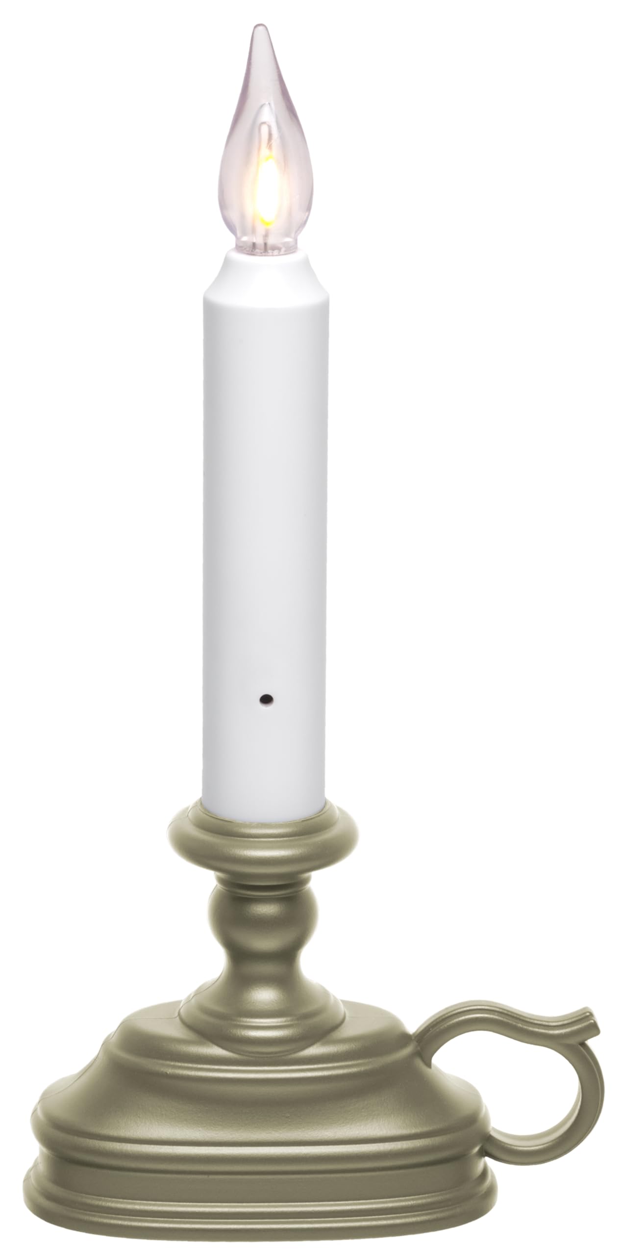 VC1820P 8.5 inch Battery Operated Vintage Filament LED Flameless Window Candle with Dusk to Dawn Timer and 3 Flame Settings, Silver