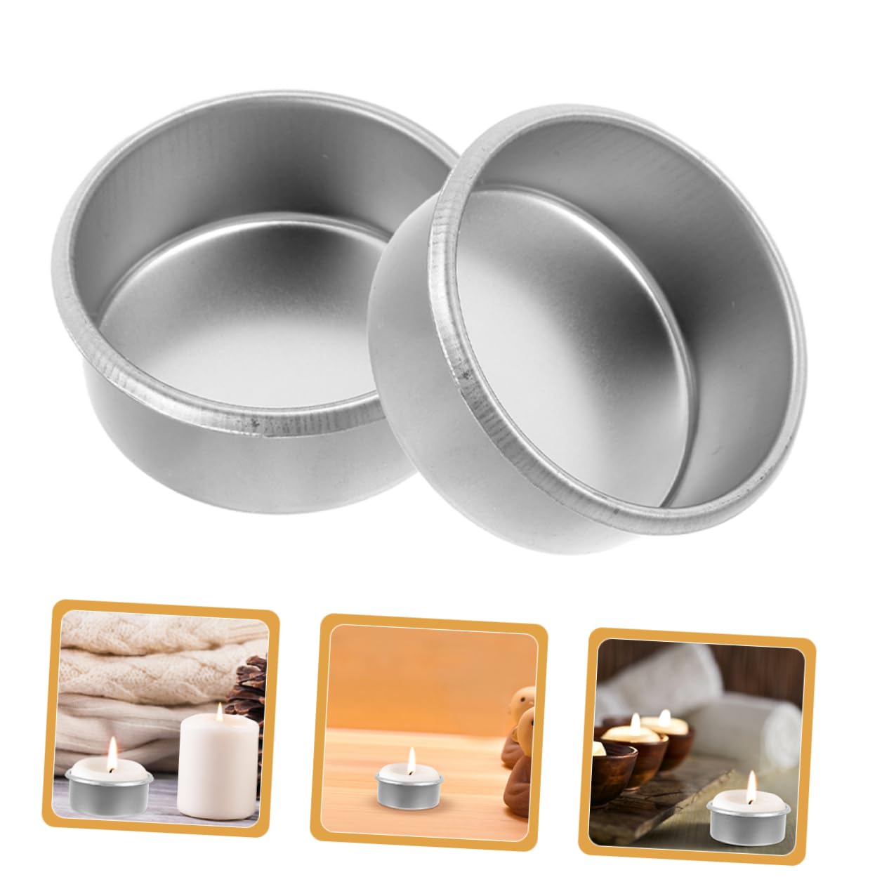 Housoutil 15pcs Metal Candle Cups Minimalist Tea Light Tins Decorative Candle Holders for DIY Projects Home Decor Aromatherapy
