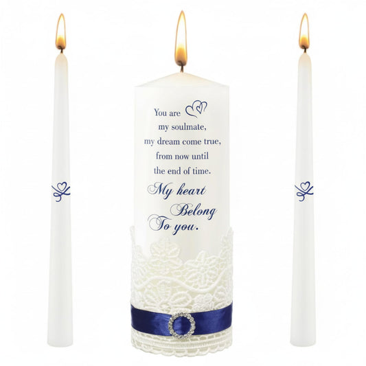 Frienda Unity Candles for Wedding Ceremony Set Wedding Unity Taper Candles Catholic Religious Ceremony Accessories(Heart Style)