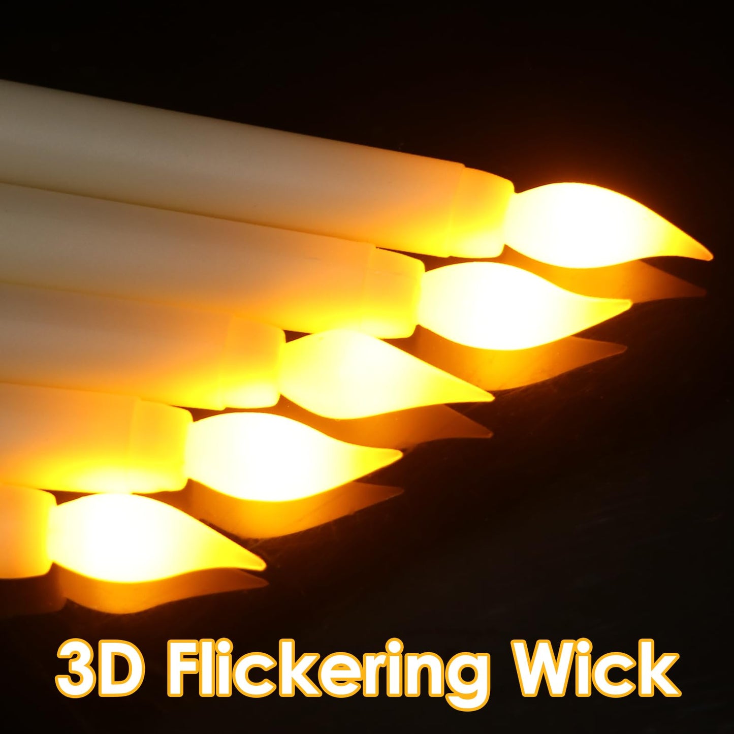 GenSwin 26 Pcs Flameless Taper Candles with 3D Wick, LED Taper Candles Battery Operated, Flameless Battery Candlesticks for Home Party Wedding Christmas Decor(Ivory, 0.78”x10.8”)