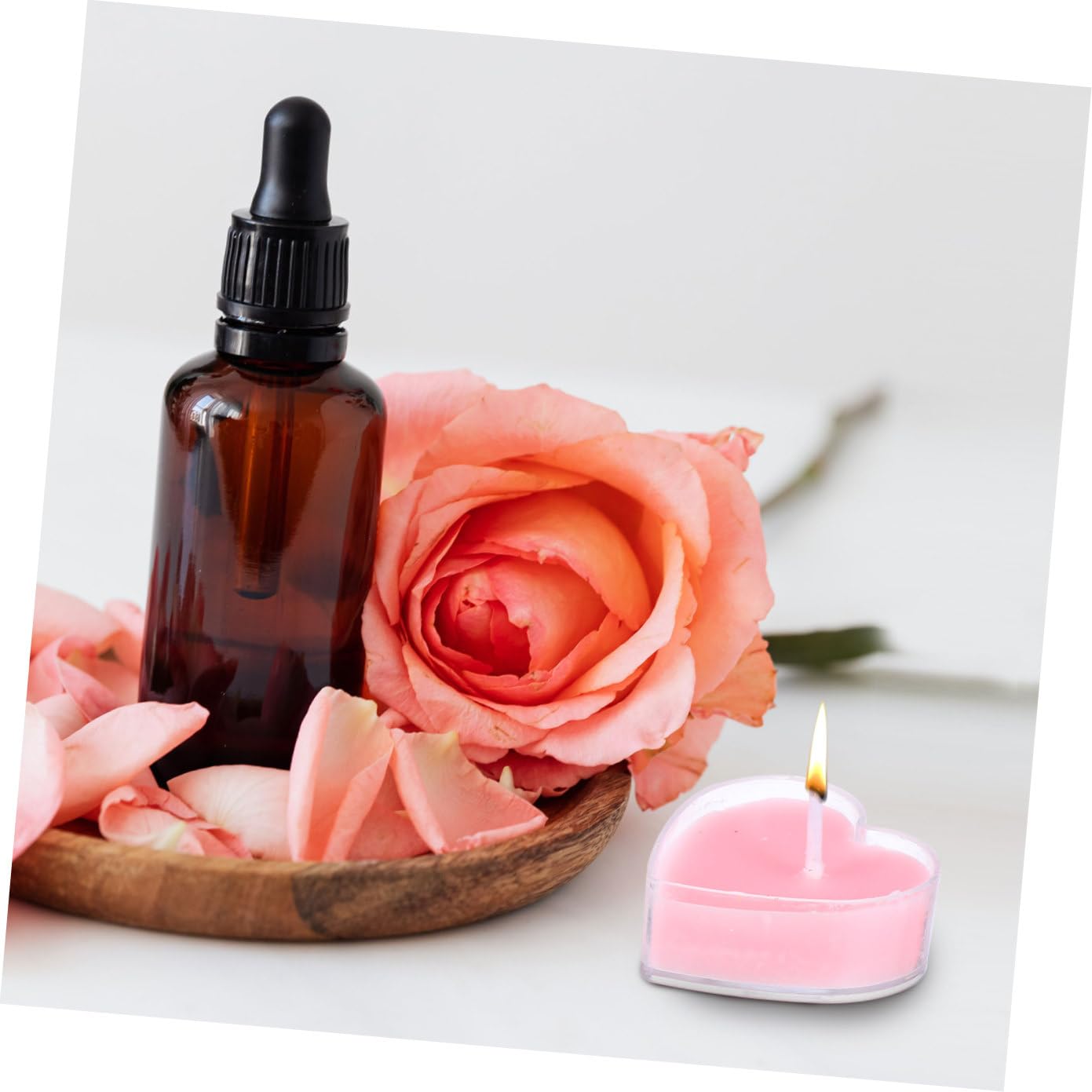 ORFOFE 9Pcs Heart Shape Tealight Candles for Proposal Romantic Valentines Day Aromatherapy Candles Smokeless Odorless Decorative Lights for Weddings Parties