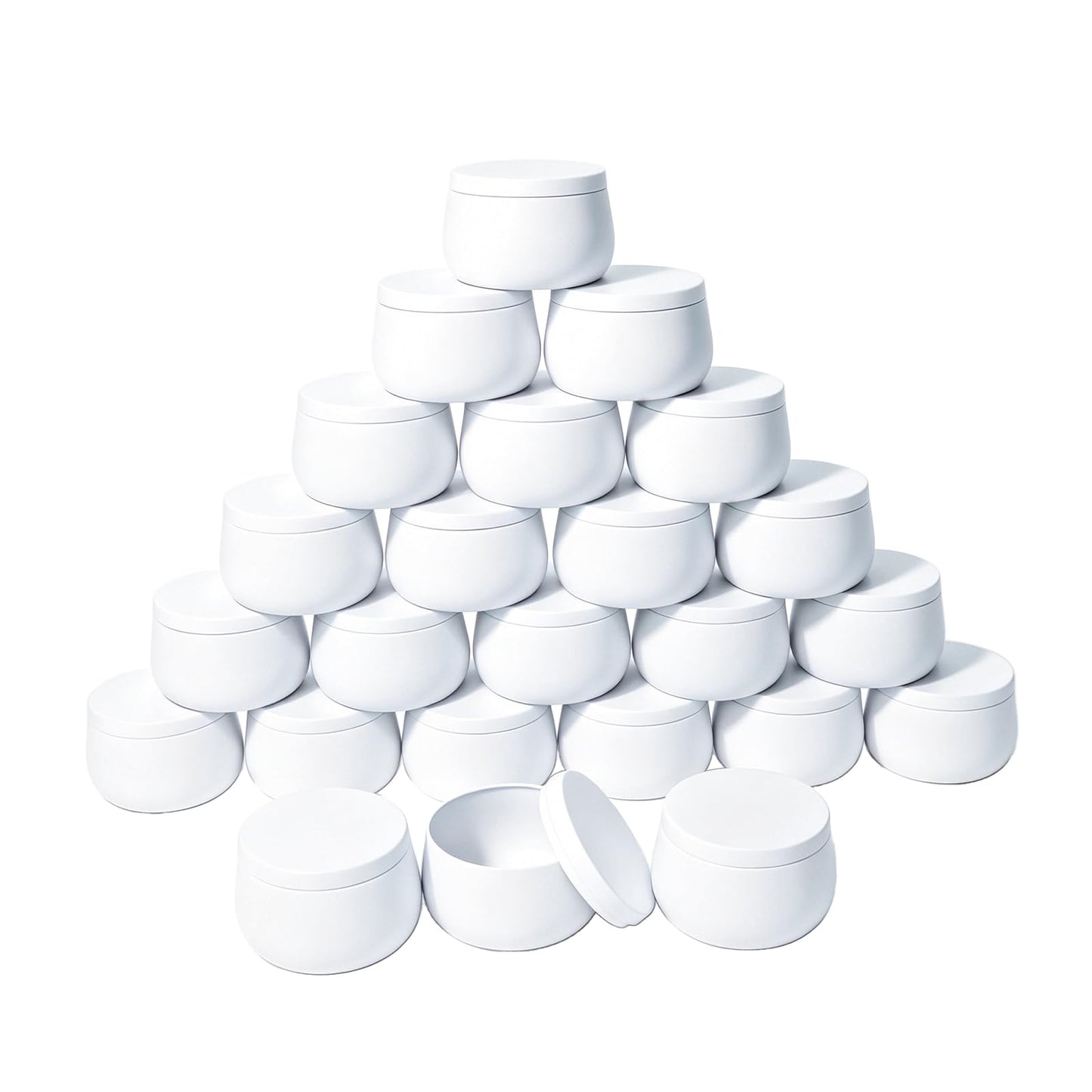 HOMAMAMOON 24 Pack Candle Tins for Making Candles, 8 oz Matte White Empty Candle Jars with Lids, Premium Seamless Metal Candle Containers Jars for DIY Craft, Small Business,Travel, Storage & Gifts